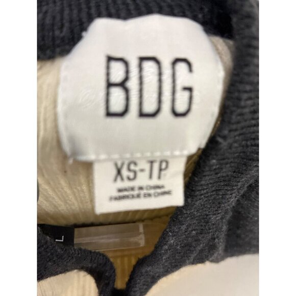 BDG Sweater Womens size XS Raglan Ribbed Knit Top Cream & Black Striped - Picture 3 of 9